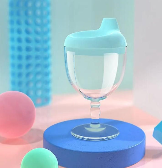 Baby Sippy Cup Plastic Stemware for Toddlers & Kids