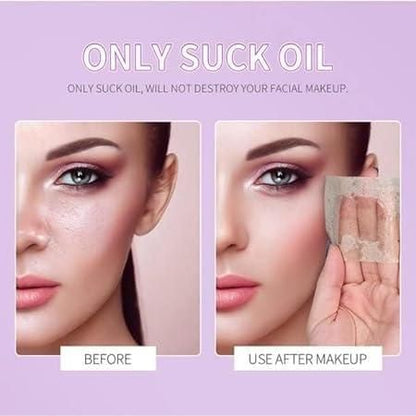 Oil Absorbing Sheets for Oily Skin – Makeup Friendly, 100 Pcs