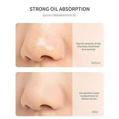 Oil Absorbing Sheets for Oily Skin – Makeup Friendly, 100 Pcs